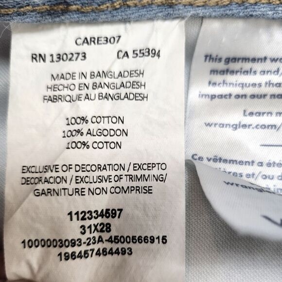 Wrangler Worldwide 661 High Rise Wide Leg Light Wash Blue Denim Size 31 New - Picture 11 of 11